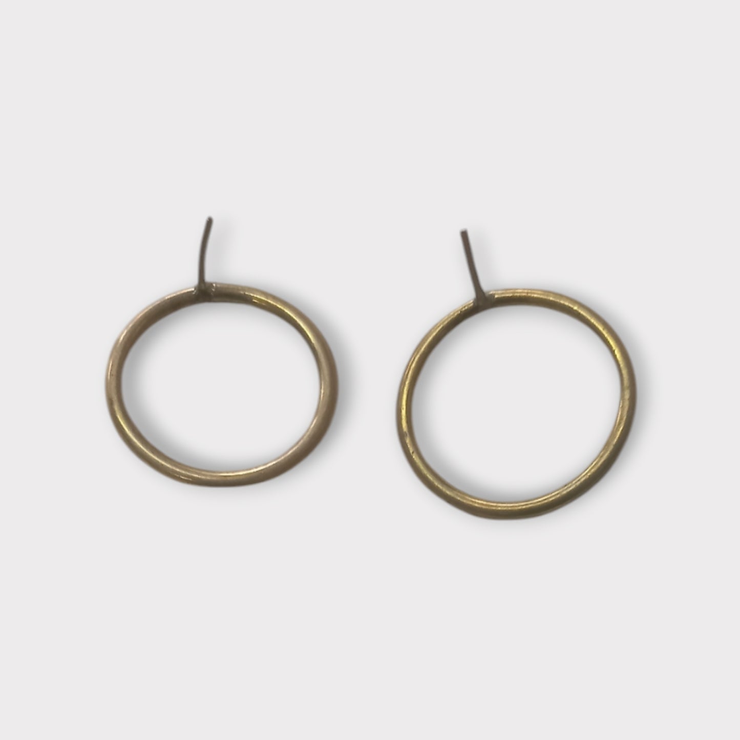 Handcrafted Kenyan Solid Brass Hoop Earrings, Minimalist Round Design