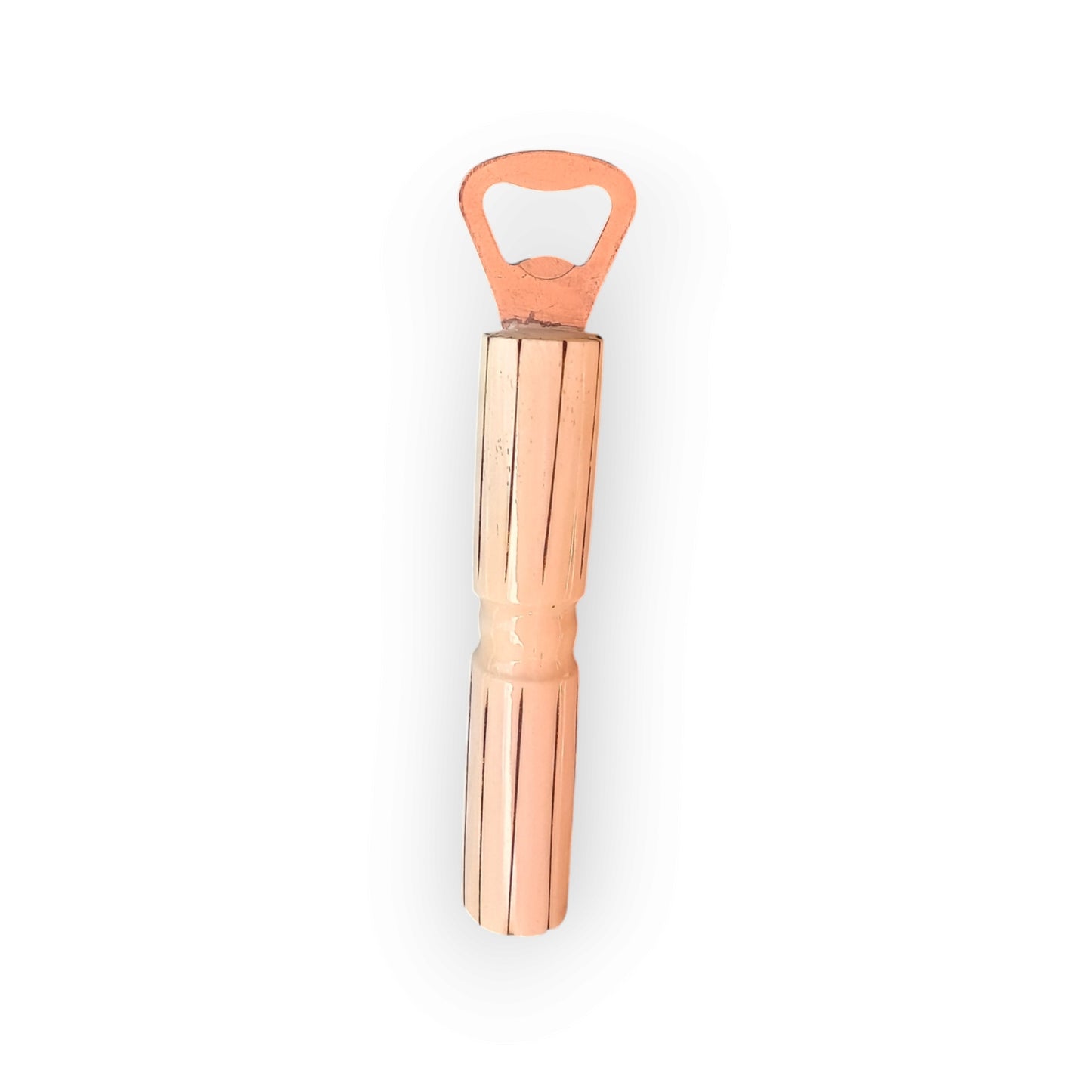 Kenyan handcrafted cow bone bottle opener with elegant fluted design