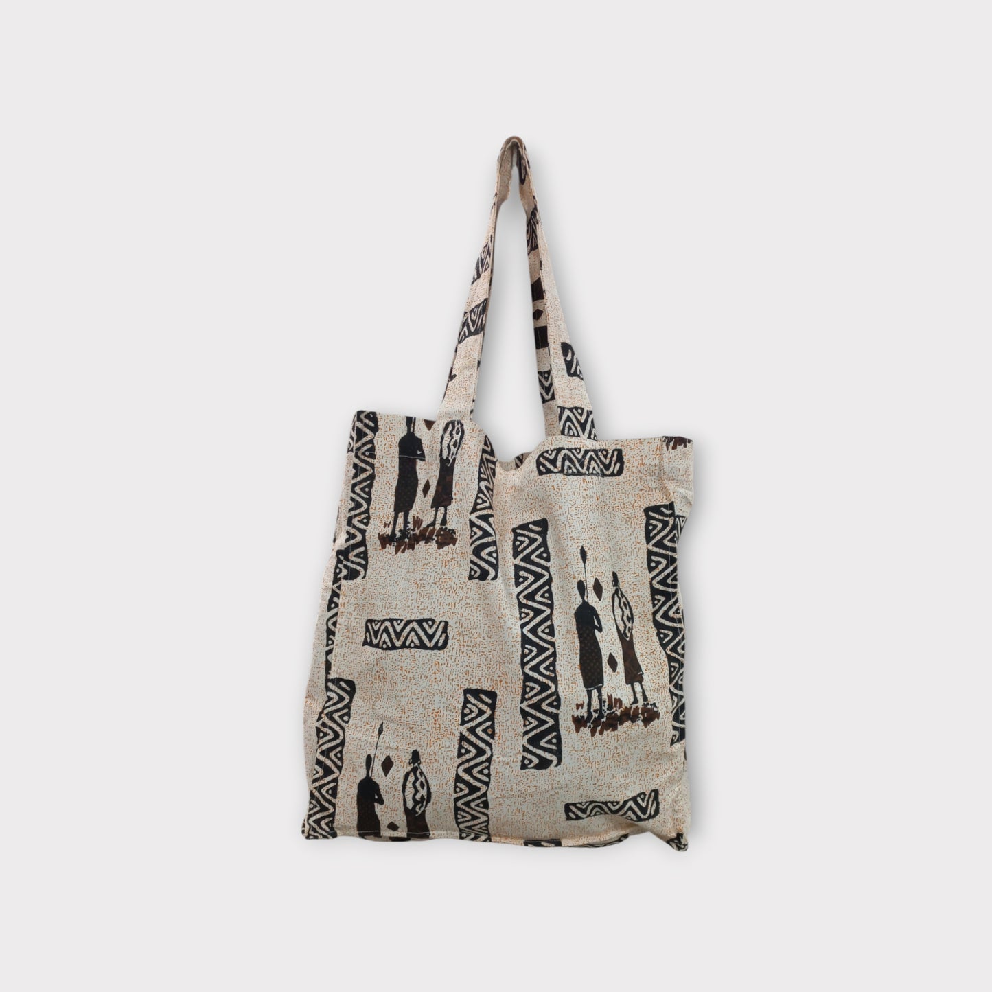 Rivatex Kenyan Cotton Tote Bag - Traditional African Print, 15x5x15 inches