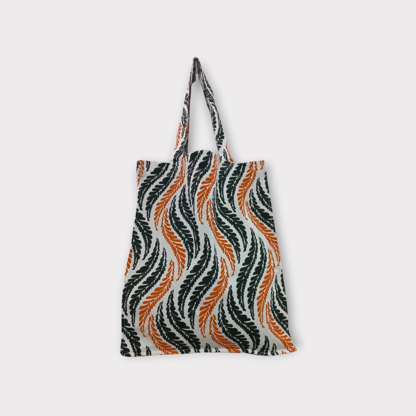 Rivatex Cotton Tote Bag - Green Orange Leaf Print