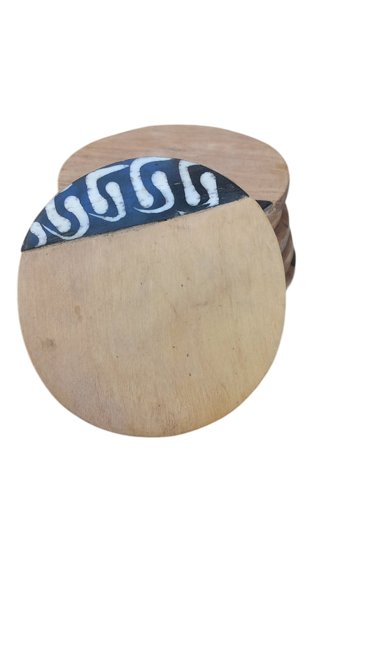 Kenyan Vizioo wooden table coasters set of six