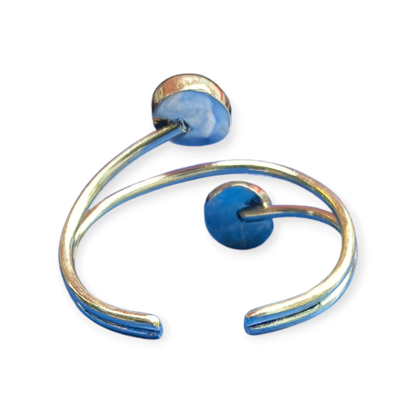 Blue Brass Cuff Bracelet - Handcrafted in Kenya
