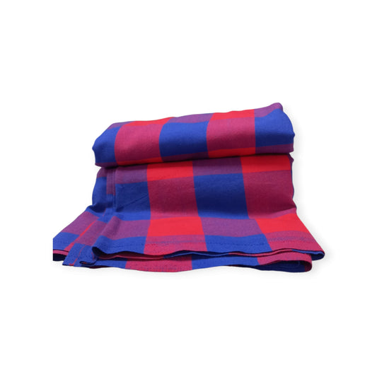 Original blue and red handwoven masai shuka - made in Kenya