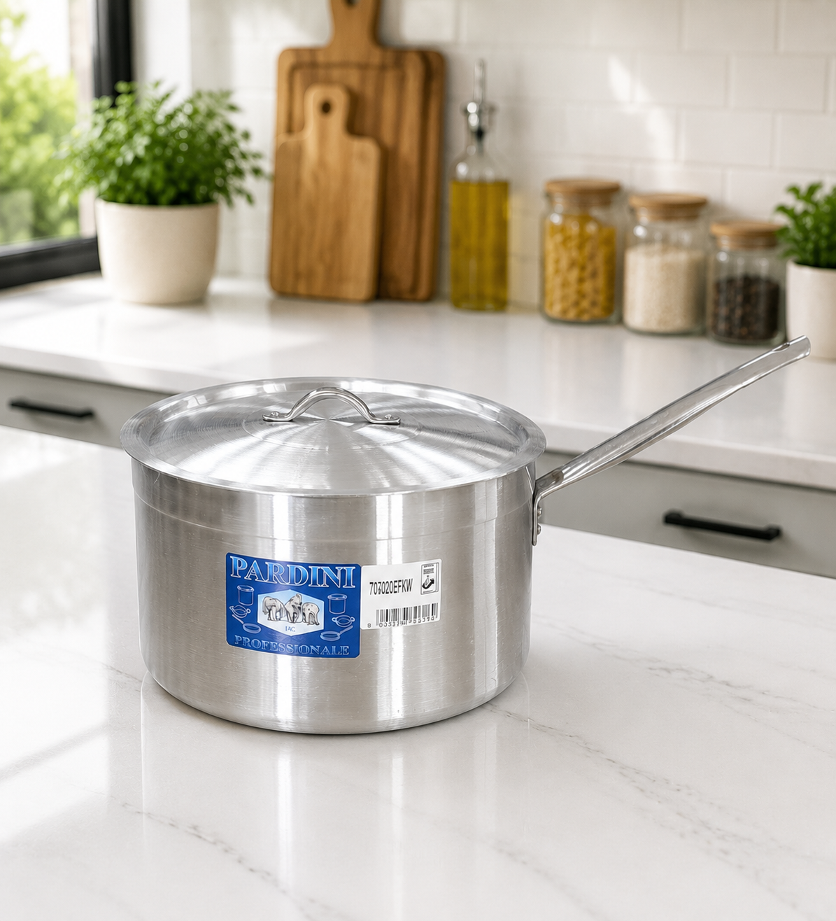Pardini Professional & Premium Deep Saucepan with Lid by Kaluworks (707 Series) | Polished Aluminium Cookware | Available from 2L (16cm) to 17L (32cm) | Made in Kenya