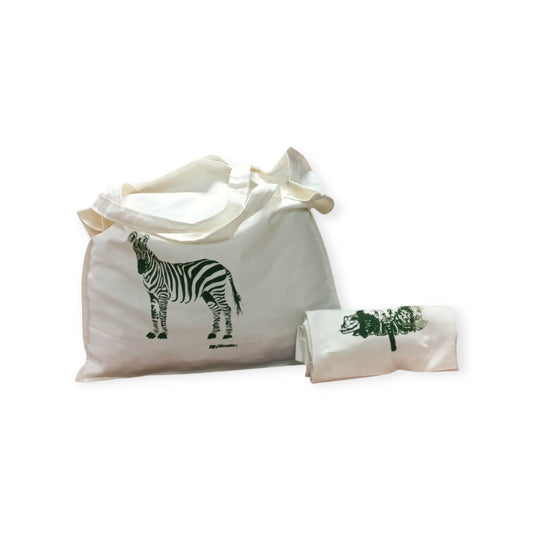 Kenyan cotton animal printed tote bag by rivatex