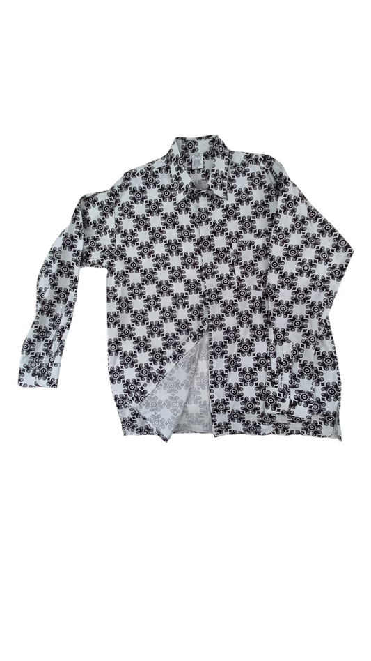 Rivatex black and white patterned long sleeved shirt for men