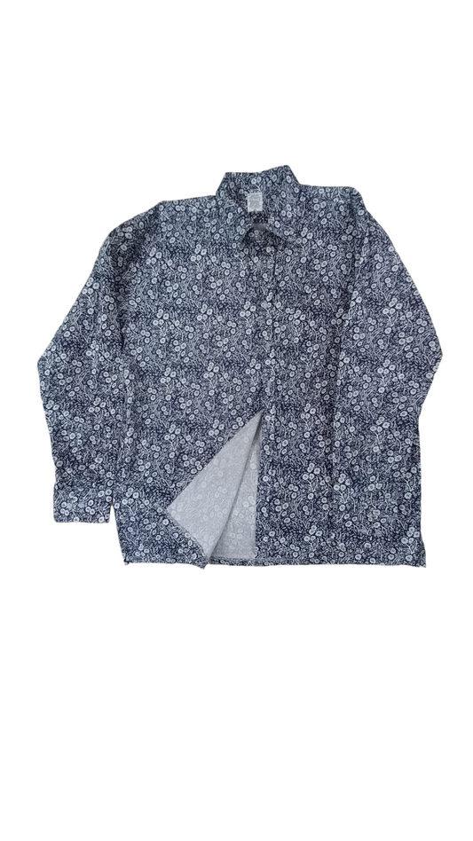 Rivatex blue and white kitenge long sleeve shirt for men