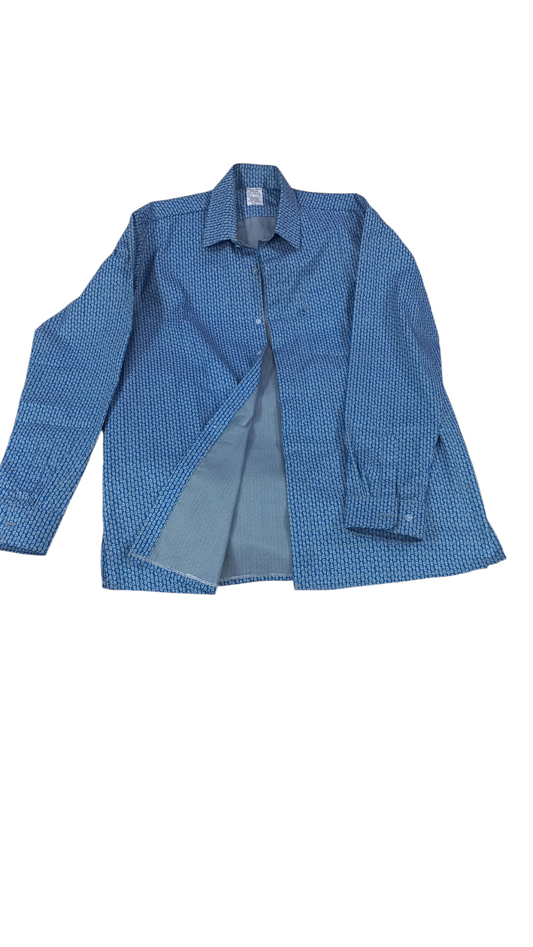 Uhuru's choice Rivatex blue printed cotton shirt