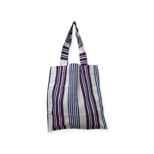 Eco-friendly tote bag blue & purple stripes - made in Kenya by Rivatex