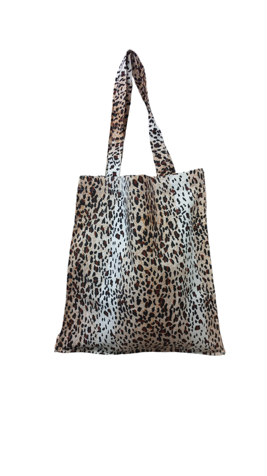 Spotted and ready Leopard print Kenyan cotton tote bag