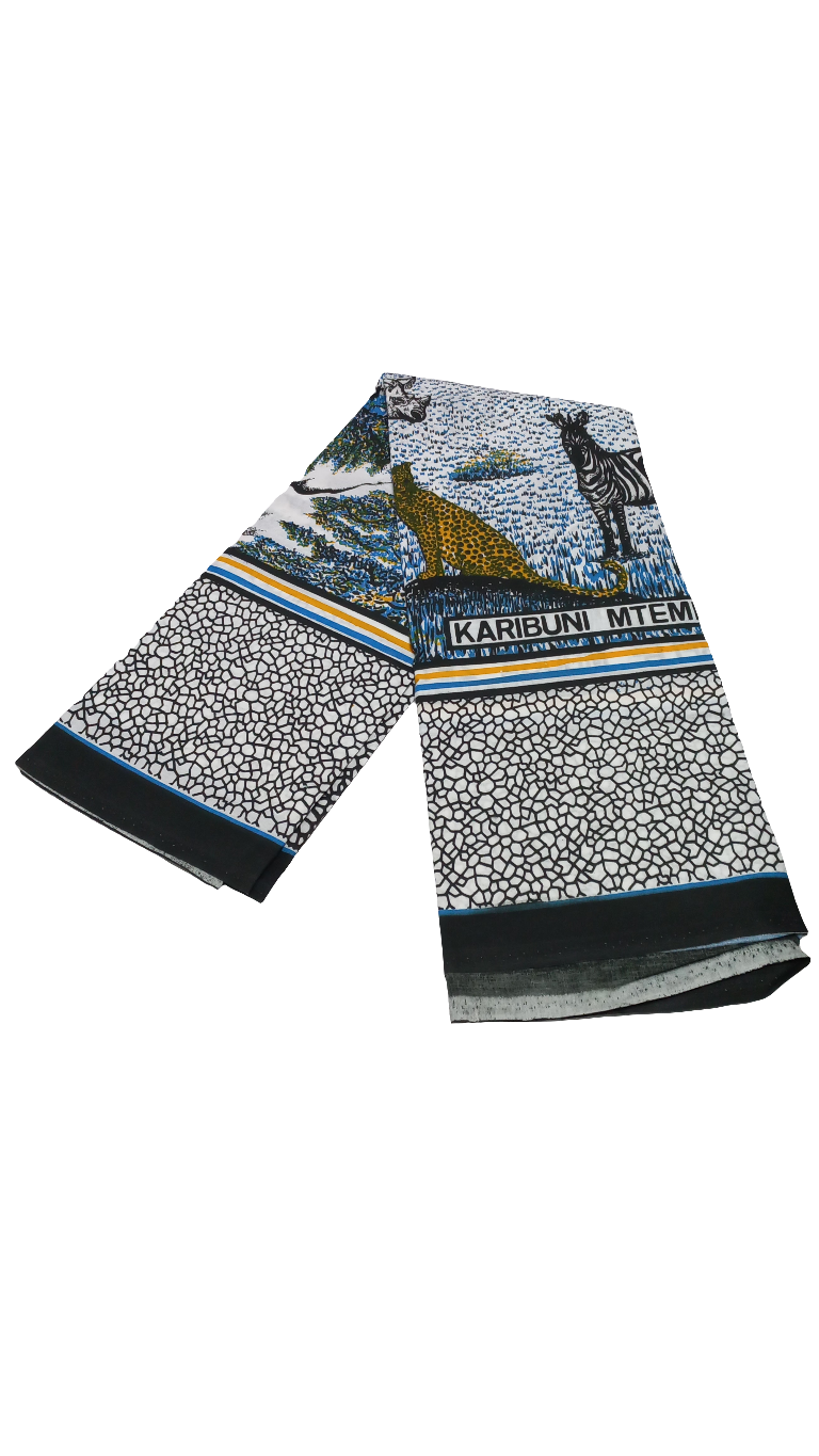 Kenyan blue wanyama premium cotton leso (pair)