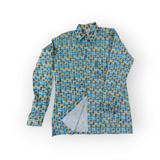 Mne's Blue & Yellow Ankara Shirt | Made in Kenya | Rivatex 