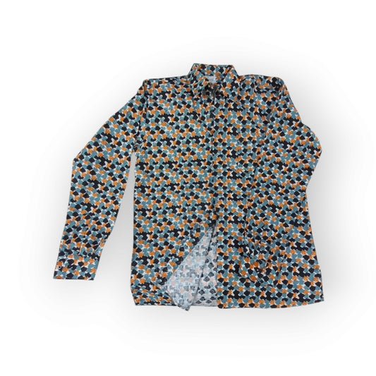 Men's Blue & Orange Kitenge Shirt | Made in Kenya | Rivatex 