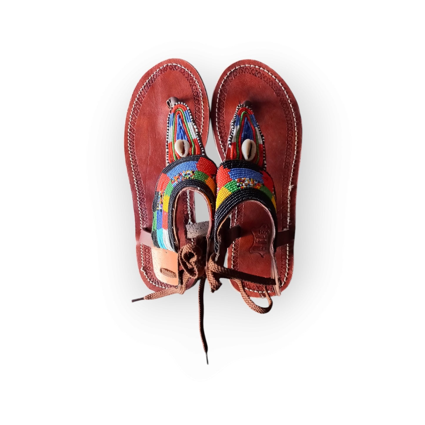 Handcrafted Maasai sandals with intricate beadwork
