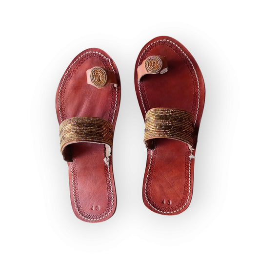 Pair of Leather Maasai Sandals. Handamade in Kenya 
