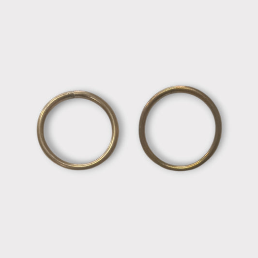 Handcrafted Kenyan Solid Brass Hoop Earrings, Minimalist Round Design