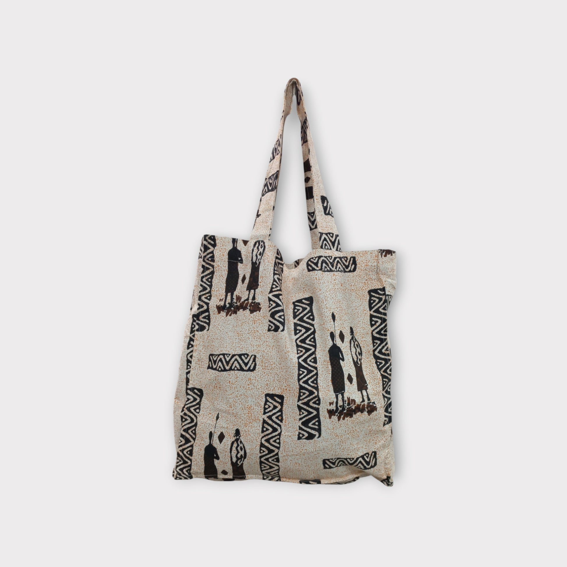 Rivatex Kenyan Cotton Tote Bag - Traditional African Print, 15x5x15 inches