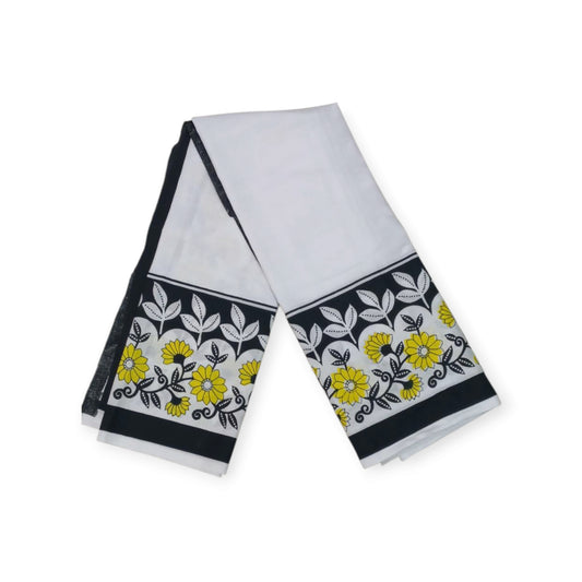 Rivatex Corporate Gift Leso - White Black Yellow Floral