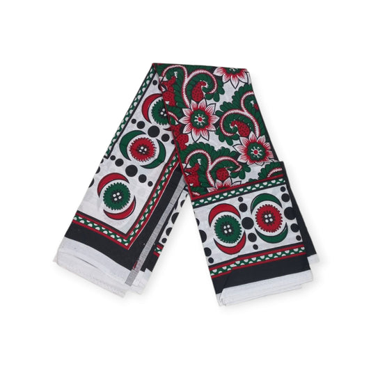 Rivatex Kenyan Leso - White Green Red Floral