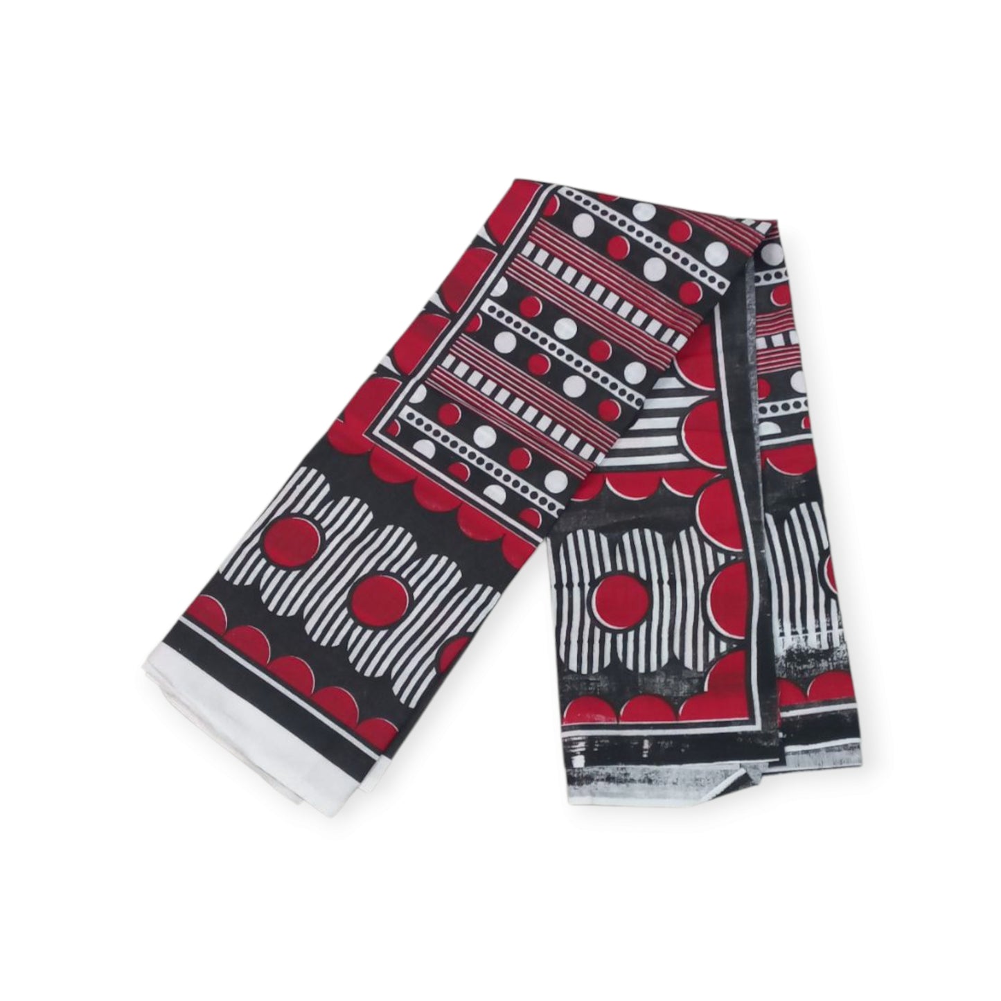 Rivatex Kenyan Leso - Black Red White Geometric