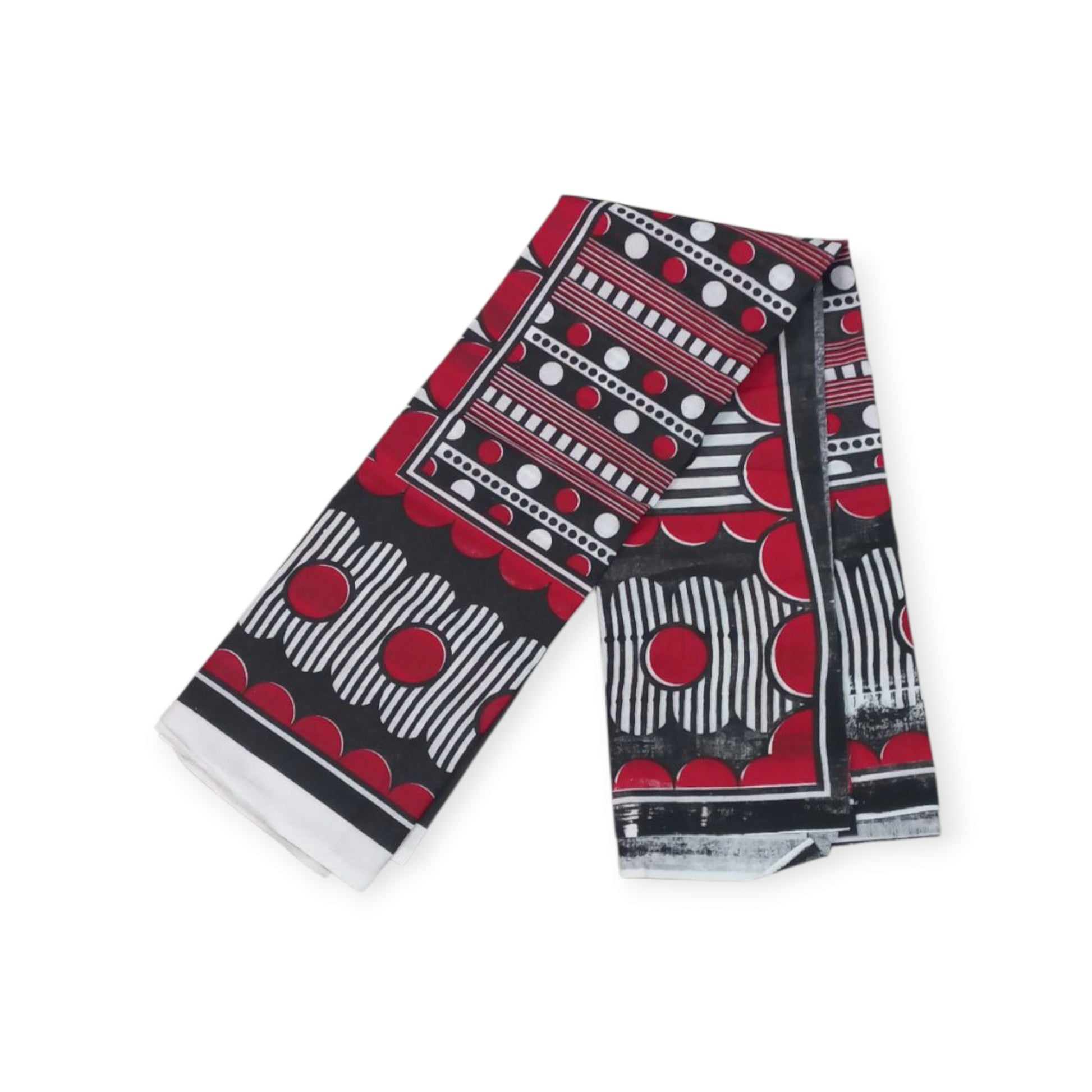 Rivatex Kenyan Leso - Black Red White Geometric