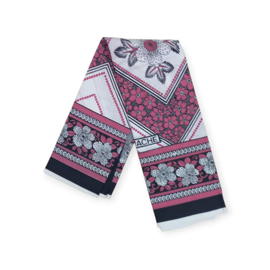 Kenyan Cotton Leso - Pink Floral Pattern